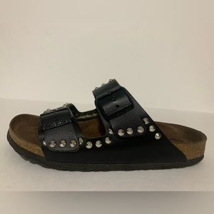 Birkenstock Studded Classic Slide Leather Sandals